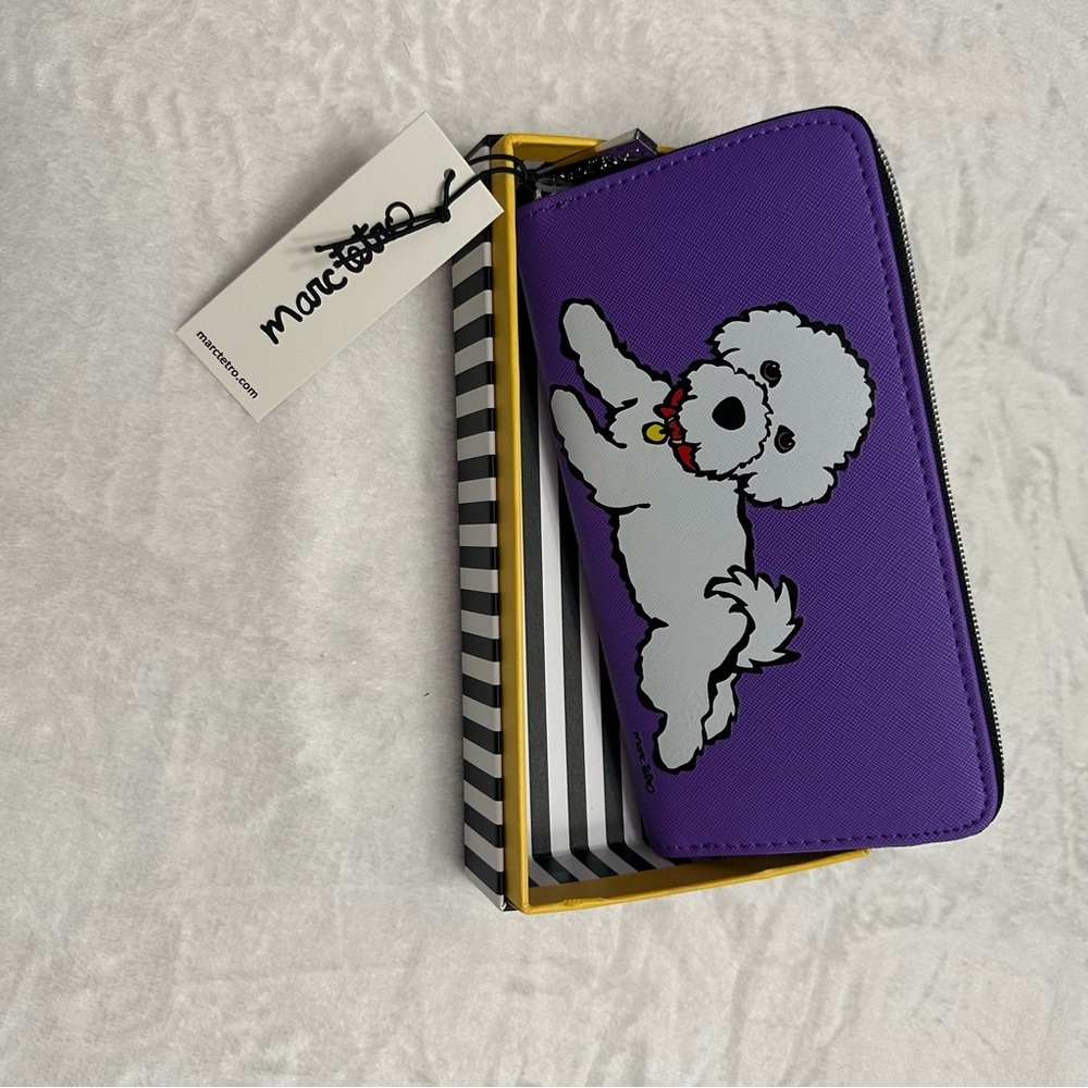 Marc Tetro Purple Wallet Bichon Frise NIB